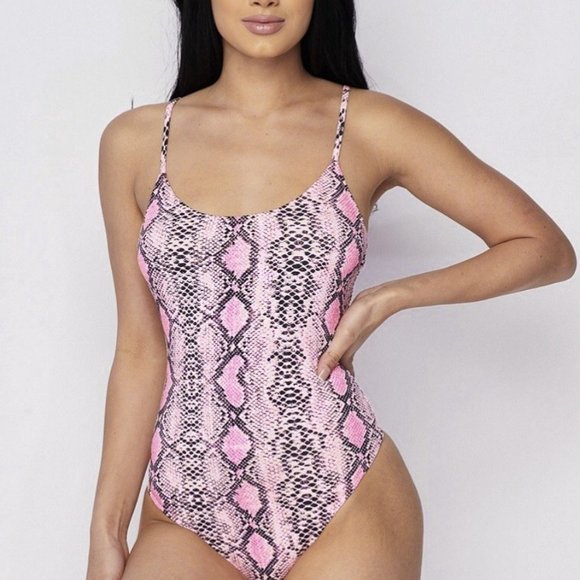 pink snakeskin bodysuit